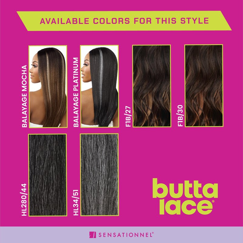Sensationnel Butta Lace Wigs - Velvet Flow Unit Extra Wide 5 Inch Deep Parting Synthetic Preplucked Hairline Glueless Lacefront (BALAYAGEPLATINUM)