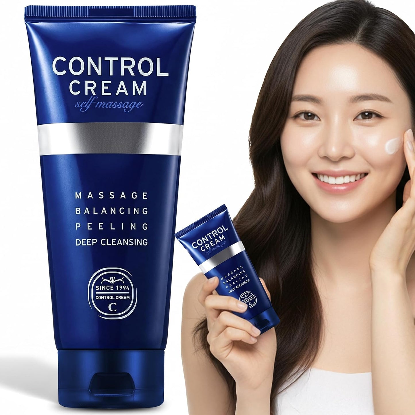 Korean Face & Body Control Cream - Gentle Exfoliation, Deep Hydration, Smooth Skin | 5.07 oz