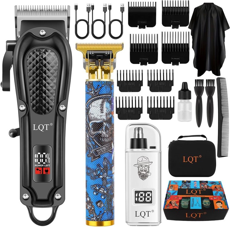 Professional Hair Clippers for Men - Rechargeable Cordless Beard Trimmer & Nose Hair Trimmer | Perfect Gift for Dad, Husband, Son