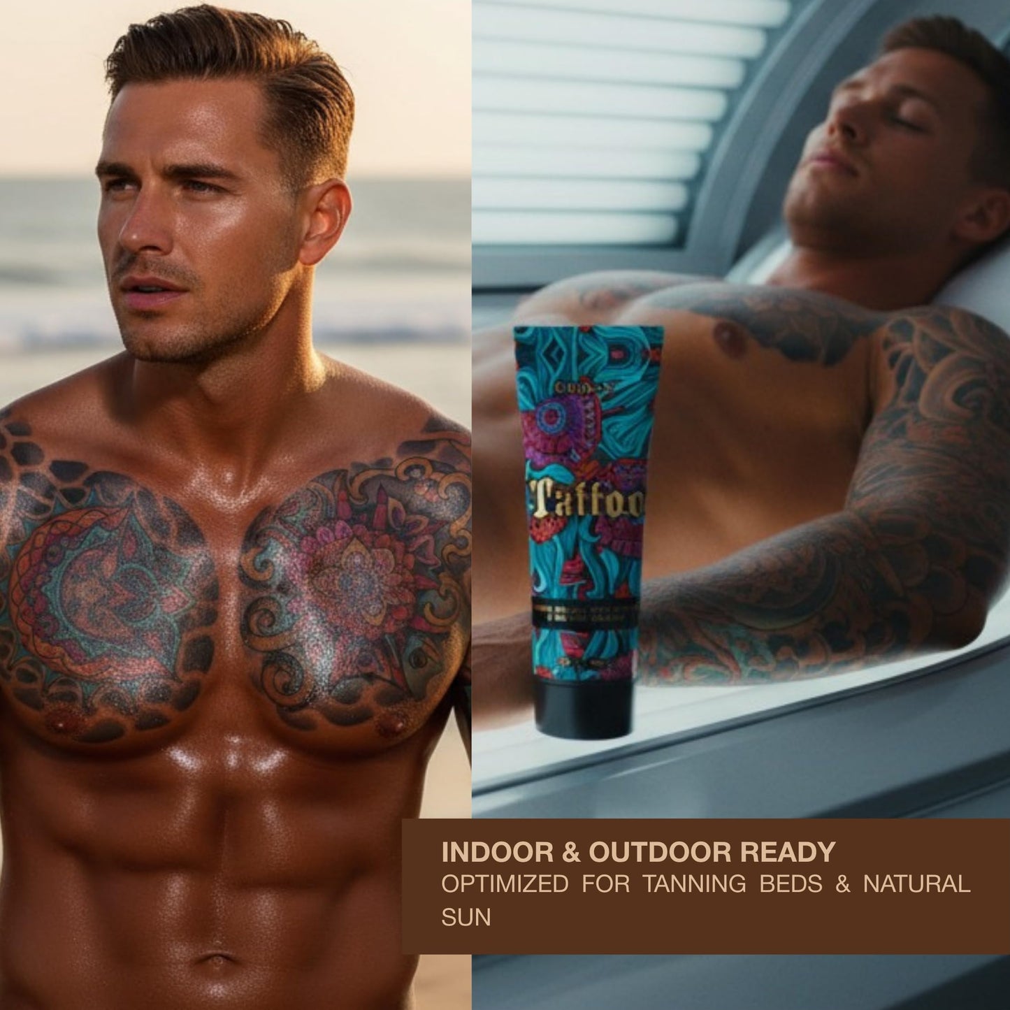 Onyx Tattoo Tanning Lotion - Indoor Accelerator with Bronzer and Tattoo Fade Protection Formula - Dark Tan for Tanning Beds and Hydrating Fade Defense | Long-Lasting Results | 6.76 Fl Oz