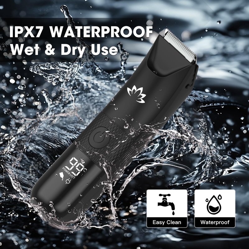 RESUXI Manscape Ball Trimmer for Men,Body& Pubic Hair Trimmer and Groin Hair Shaver, Bikini Trimmer Women,Smooth Shaving, Lightweight with Travel Lock, IPX7 Waterproof Wet/Dry Shaving, LED Display