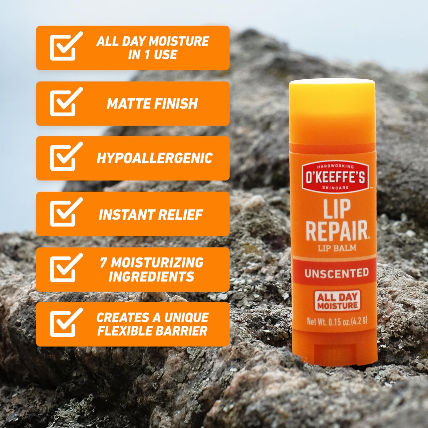 O'Keeffe's Lip Repair Unscented Lip Balm for Dry, Cracked Lips - Stick (3 Pack) - Moisturizer for Very Dry Lips