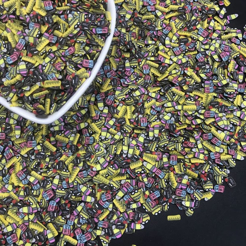 50g/Pack Mixes School Series Slices Supplies Polymer Soft Clay Fimo DIY Decoration for Resin Nail Art Slime Cake Dessert
