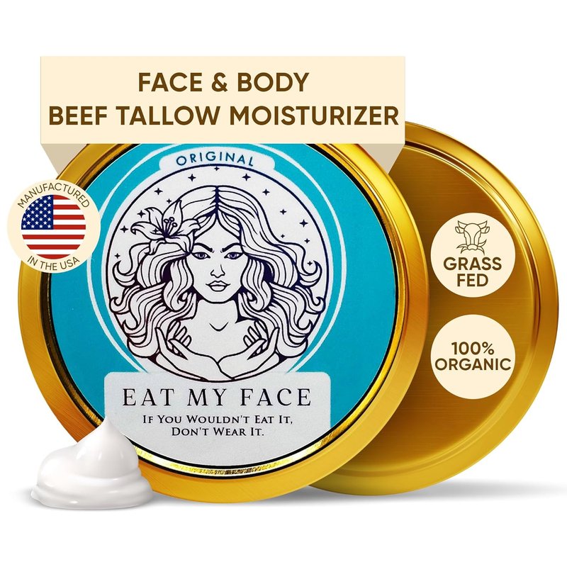 Grass Fed Beef Tallow Moisturizer - Organic Deep Moisturizer for Dry & Sensitive Skin | Face, Body & Hands, 4 fl oz