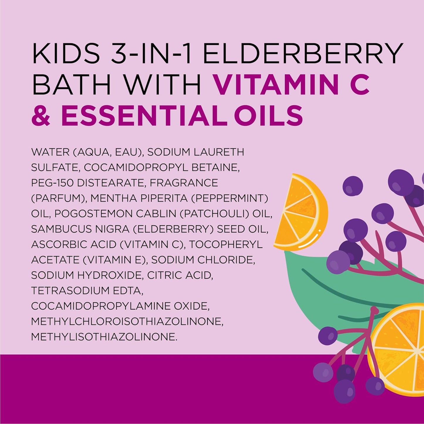 Dr Teal's Kids 3-in-1 Bubble Bath | Body Wash & Shampoo with Elderberry & Vitamin C - 20 fl oz (Pack of 3)