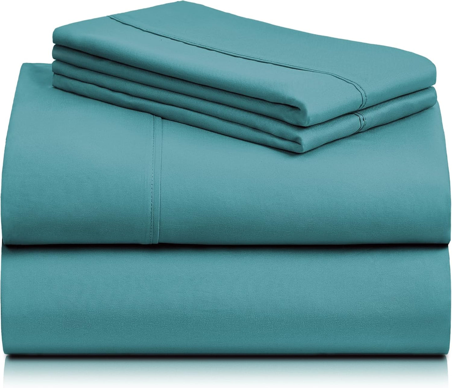 LuxClub Queen Sheet Set - Breathable Luxury Bed Sheets with Deep Pockets | Silky Soft & Wrinkle-Free - Teal