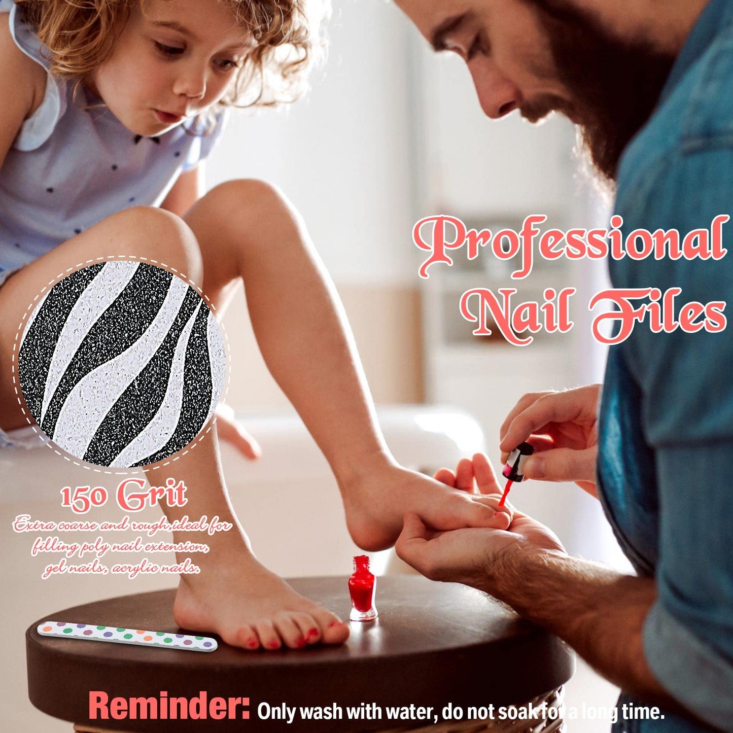 200 Pcs Nail File 150/150 Grit Double Sided Emery Boards Colorful Buffers for Acrylic Nails Polish Manicure Pedicure Tool for Women Girls Fingernail Toenails Buffering Shaping Smoothing