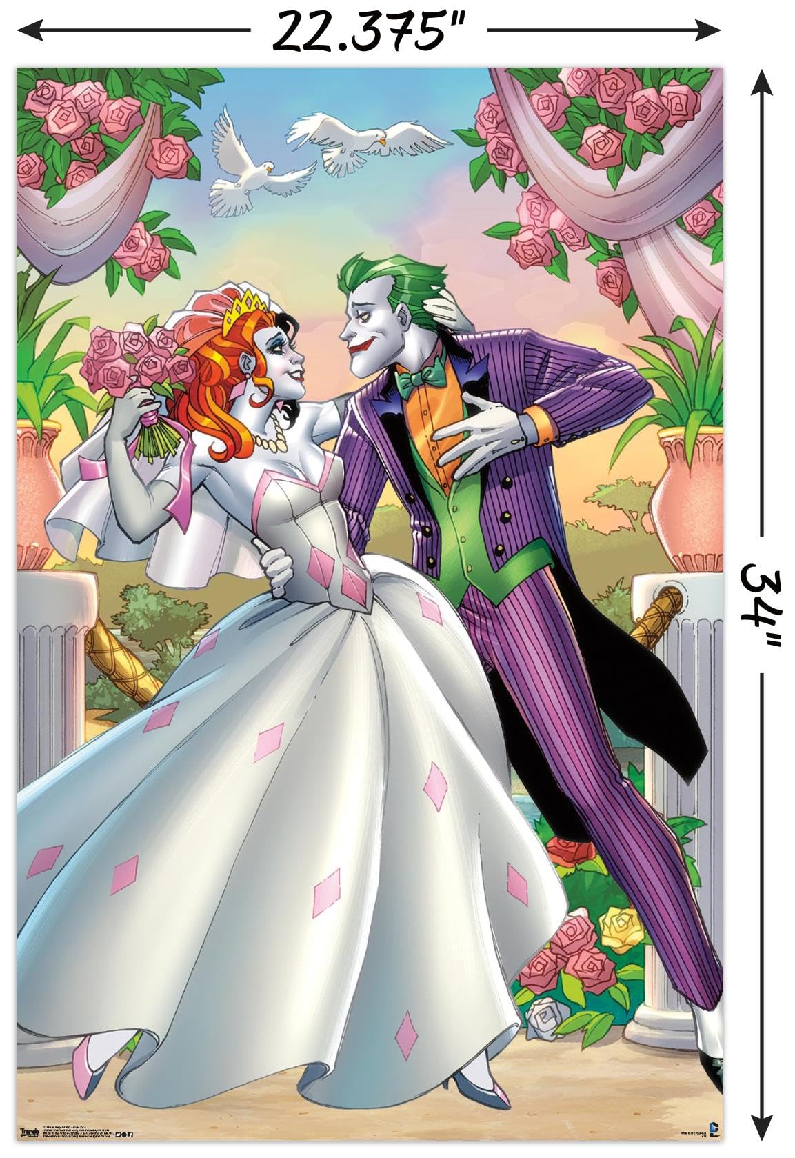 Trends International DC Comics - Harley Quinn - Romance Wall Poster, 22.375" x 34", Unframed Version