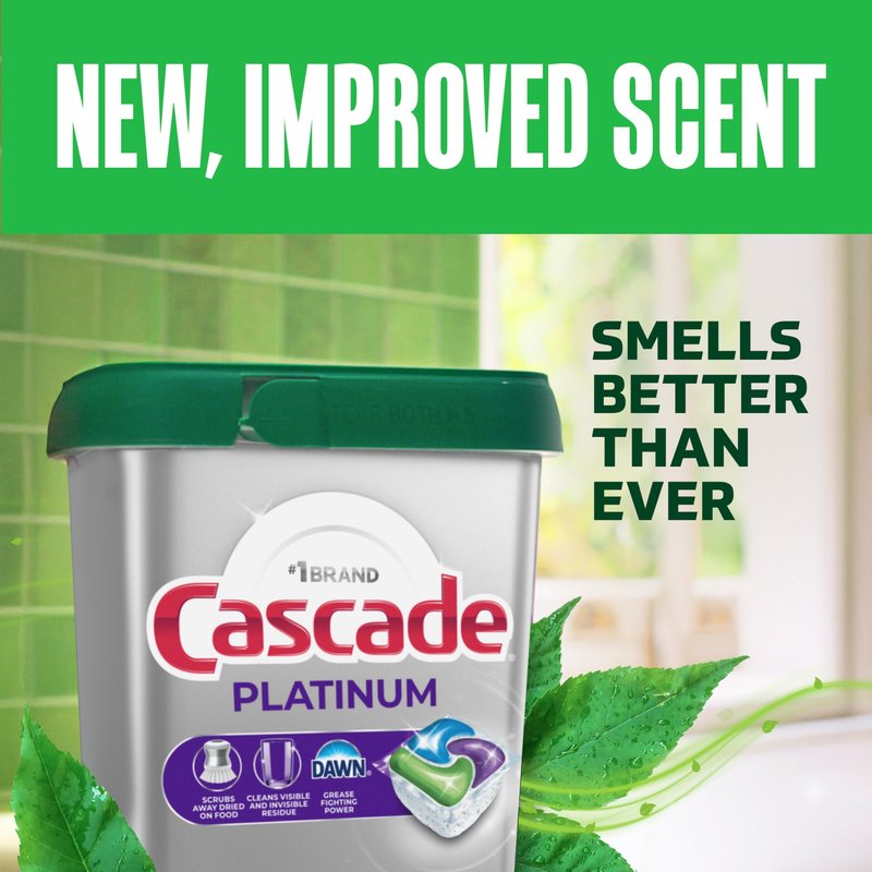 Cascade Platinum Dishwasher Pods, Dishwasher Detergent, Dish Detergent Soap, Fresh, 12 count