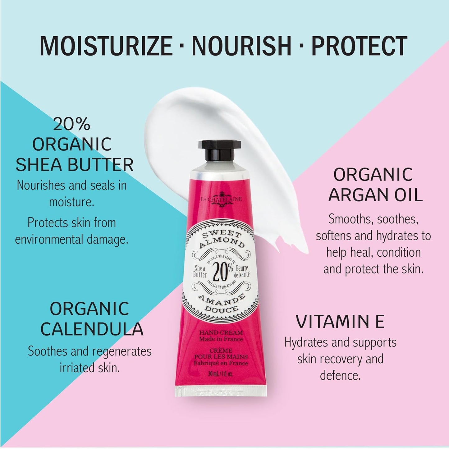 La Chatelaine Shea Butter Hand Cream - Nourishing Travel Size Gift Set | Coconut Milk & Lychee Cranberry