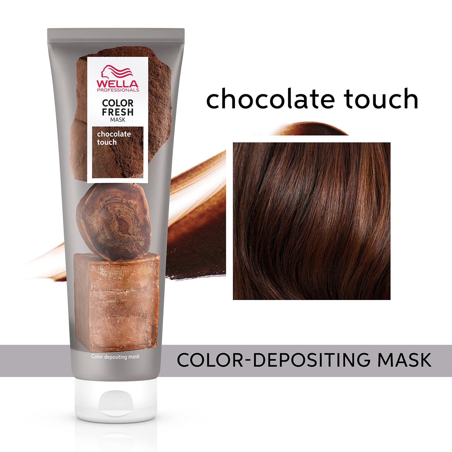 Wella Professionals Color Fresh Mask | Chocolate Touch | Natural Shade | Hair Color-Depositing Mask | Vegan Formula with Avocado Oil | Zero Damage | Silicone Free | 5 Fl Oz