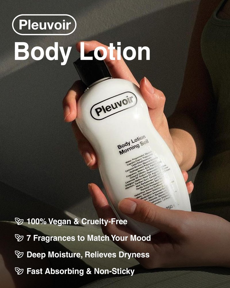 Pleuvoir Floral Musk Body Lotion for Women, Fast-Absorbing Perfume Cream with 5 Hyaluronic Acids, Ceramide NP & Peptide, Hydrating K-Beauty Moisturizer for Dry Skin, French MANE, Vegan, 8.45 fl oz