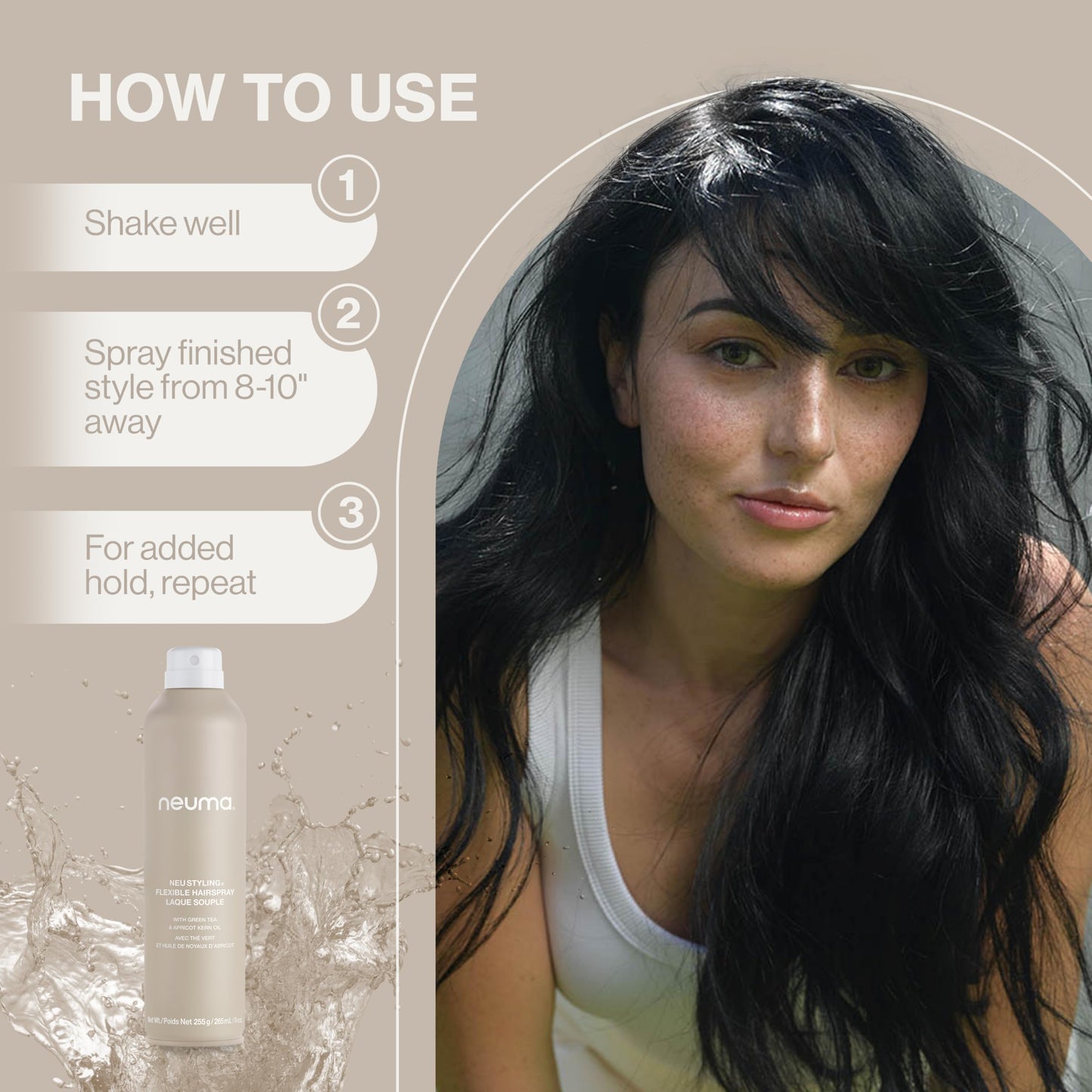 Neuma Neu Styling Flexible Hair Spray | Hairspray For Women With Lavender, Mandarin & Vanilla Scent | Flexible Hold Styling Spray For All Hair Types