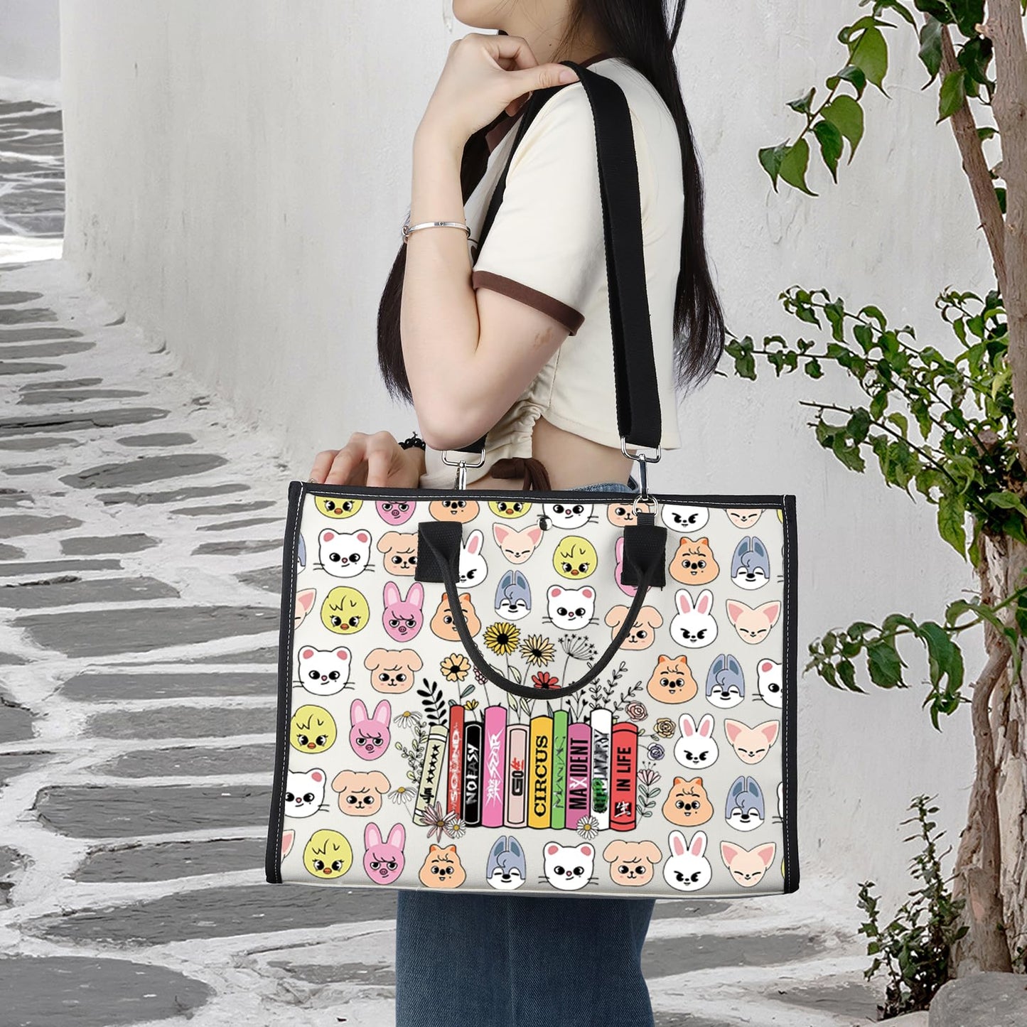 LEVLO Cartoon Korean Group Stay Cosmetic Makeup Bag Korean Group Animal Fans Gift Cartoon Member Zipper Pouch Bag (SK Life LT)