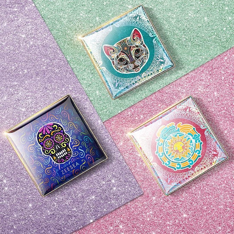 zeesea Egypt Eyeshadow Palette Maya Collection, Matte Shimmer Glitter Blendable High Pigmented 16 Shades Eye Makeup Palette (#08 CHERRY BLOSSOMS)