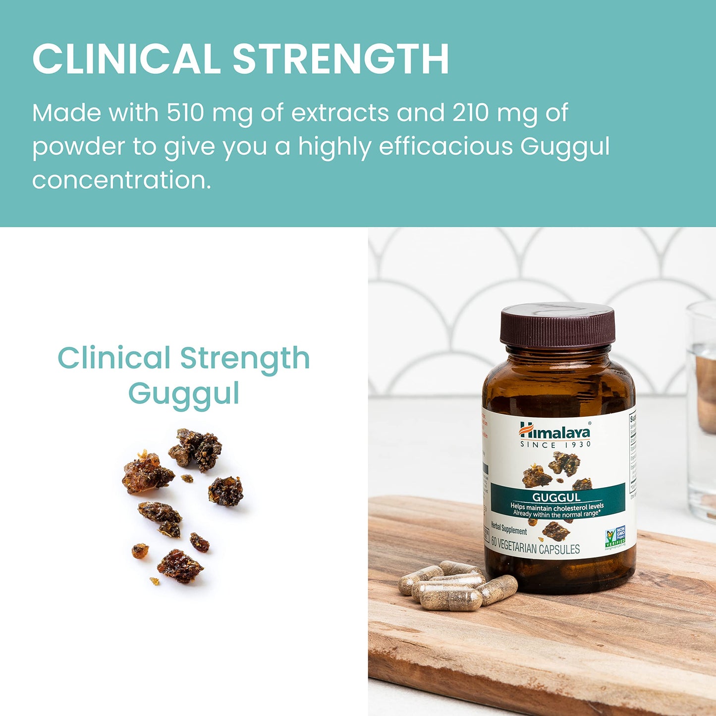 Himalaya Guggul Supplement, HDL & LDL Support,720 mg, 60 Capsules, 2 Pack