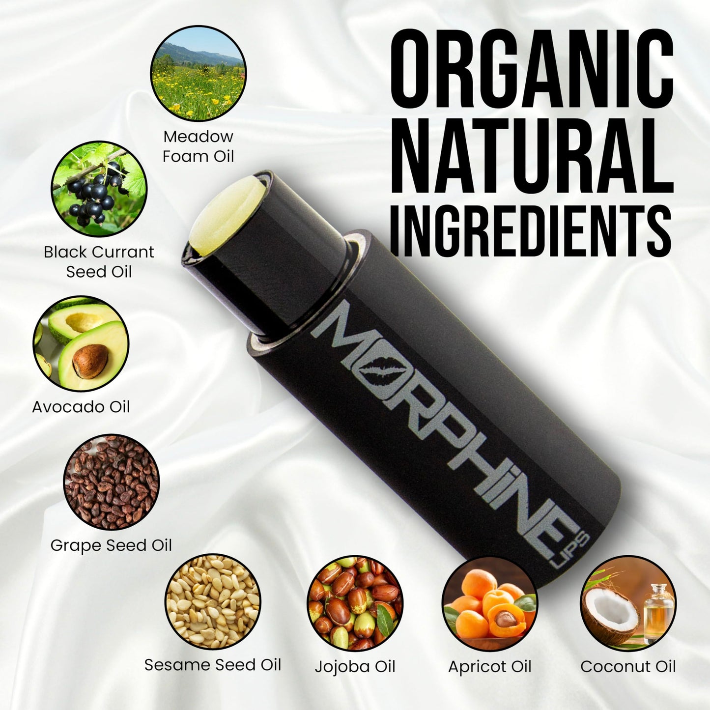Original by Morphine Lips - Peach Mango Chapstick, 2 Pack - Buzzing and Tingling Lip Balm for Perfect Kiss, Numbing Chap stick, Gift for Boyfriend Girlfriend, Organic Natural Lip Moisturizer, 0.14oz