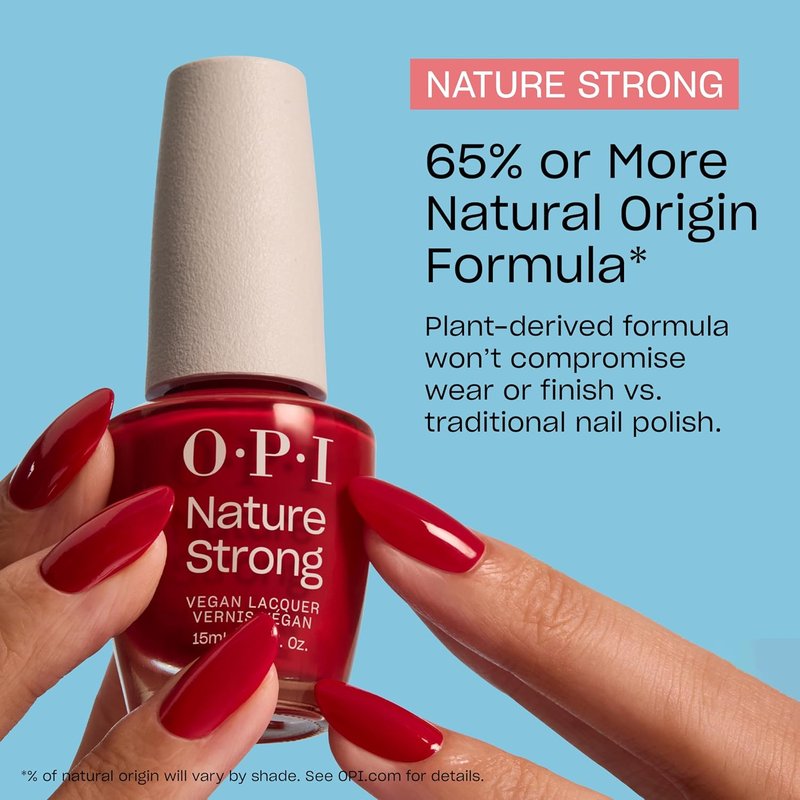 OPI Nature Strong Natural Origin 3-Step Nail System - Botanical Base Coat, Top Coat & Vegan Polish | Eco-Friendly, High Shine & Color Protection