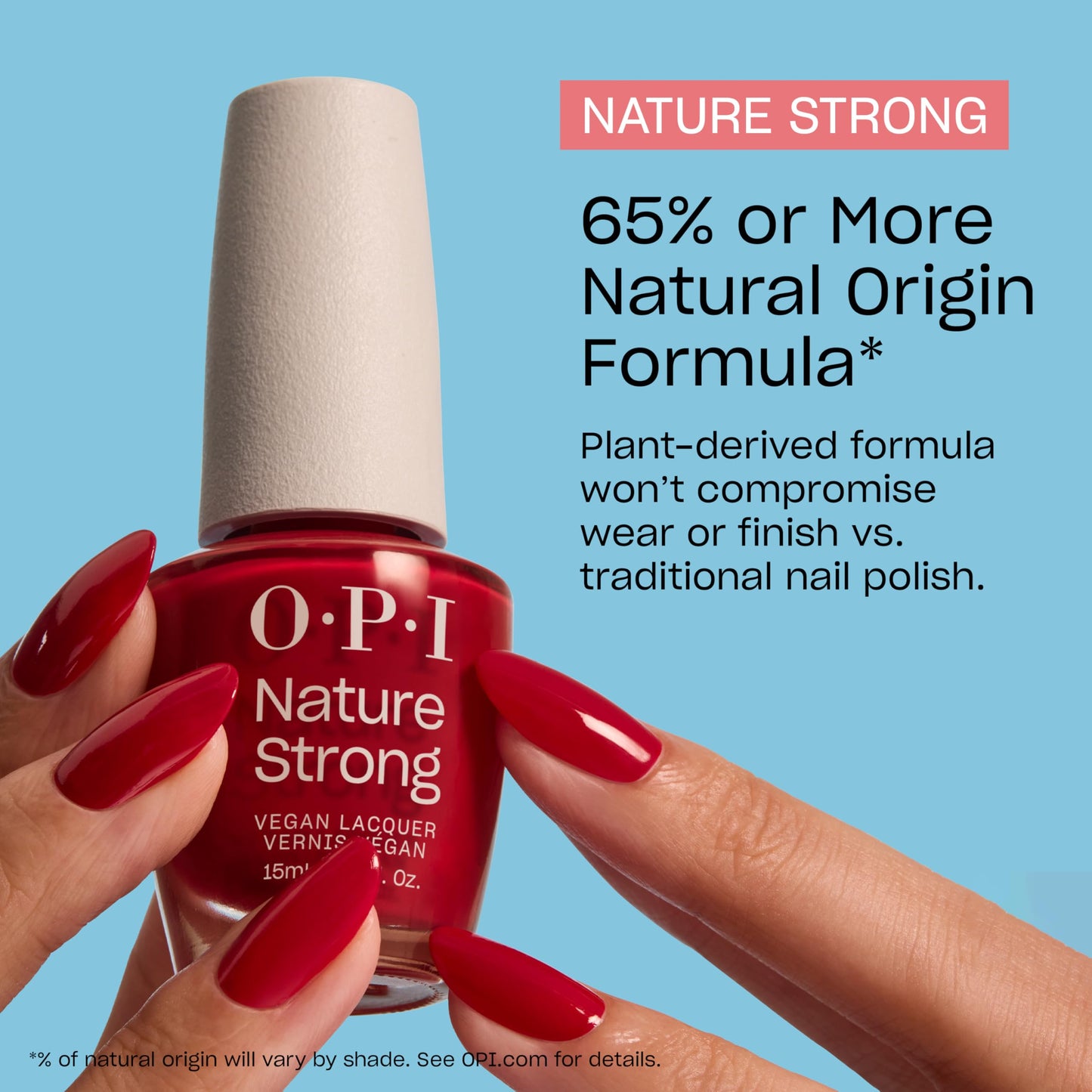 OPI Nature Strong Glowing Places | Sheer Bright Gold Metallic Natural Origin Nail Polish | Plant Based, Vegan, Cruelty Free
