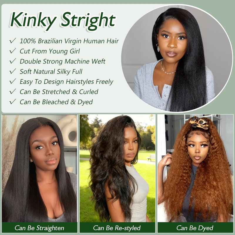 12 inch Kinky Straight Bundles Human Hair 100% Yaki Straight Hair Weave Unprocessed Brazilian Remy Hair Kinky Straight Human Hair For Black Women