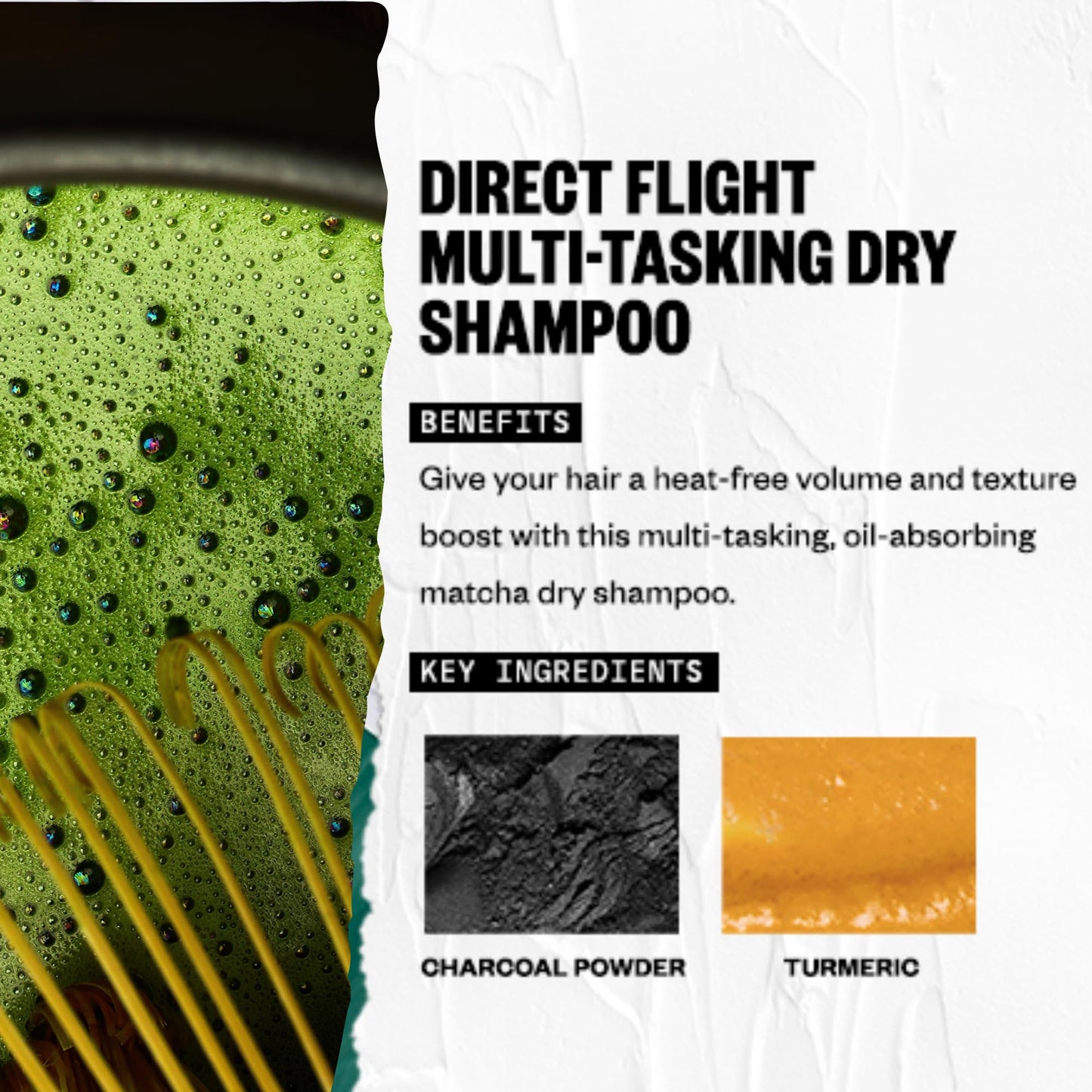 IGK DIRECT FLIGHT Multi-Tasking Matcha Dry Shampoo | Lightly Cleanses, Absorbs Oil and Refreshes Hair | No White Residue | Adds Volume and Texture | 6.3 Oz