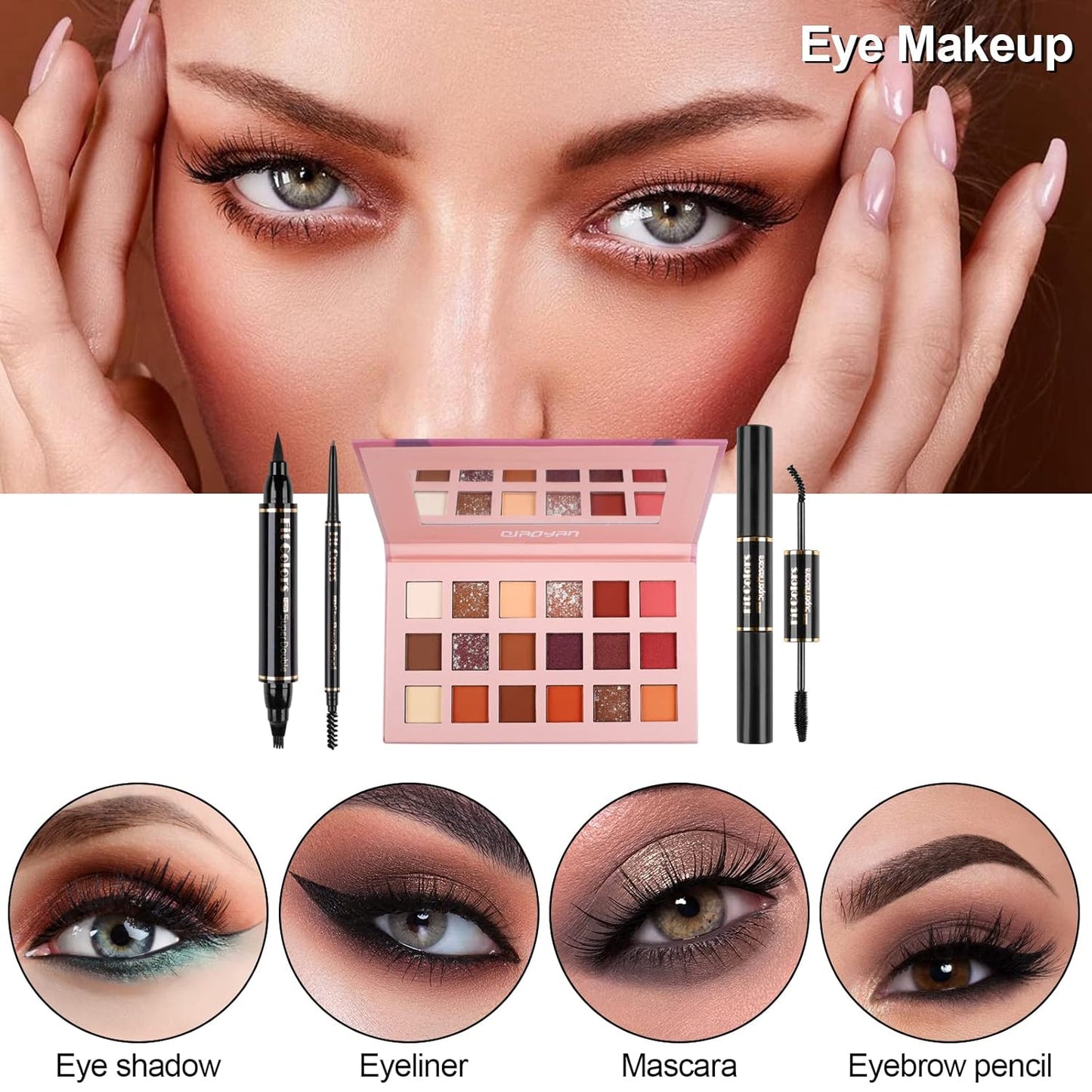 All-in-One Makeup Kit for Women - Complete Travel Bundle with Foundation, Primer, Eyeshadow & Lipstick | Perfect for Teens & Adults