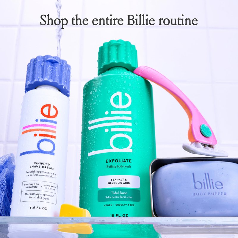 Billie Exfoliating Womens Body Wash, 18 fl oz, Sea Salt & Floral Scent, Vegan, Cruelty Free