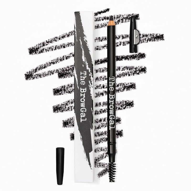 BrowGal Eyebrow Pencil - Waterproof & Buildable Formula for Natural-Looking Brows | Shade 01 Black