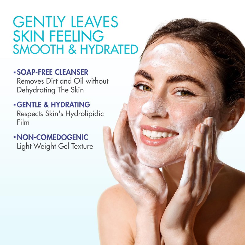 JONZAC Eau Thermale Rehydrate Organic Dermo Cleansing Gel - Gentle Daily Facial Cleanser - Sensitive Skin Approved - Leaves Skin Feeling Smooth & Hydrated - 6.75 Fl Oz