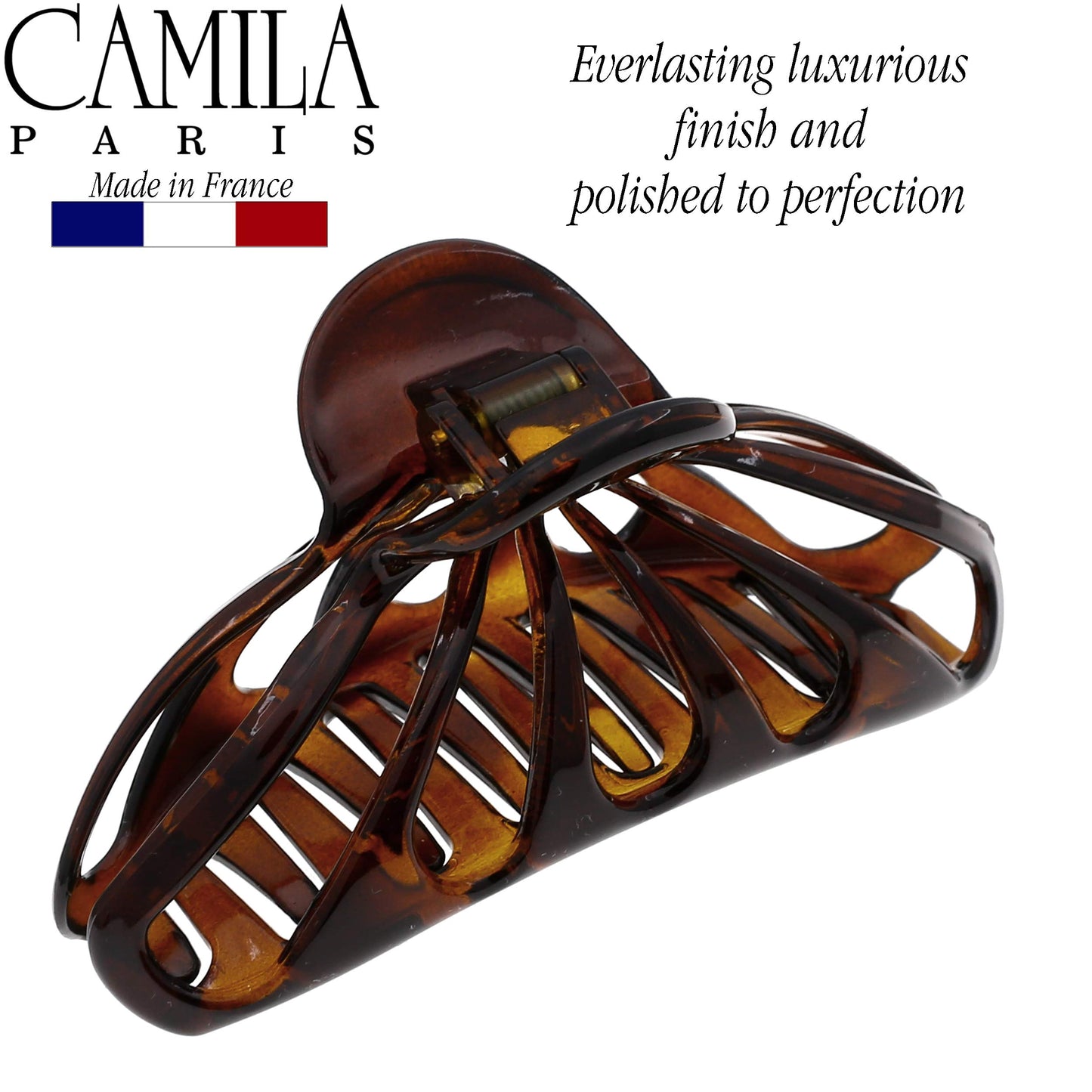 Camila Paris NV109 2PK French Hair Clip, 4 Inch Large Hair Clips for Thick Hair, Girl Big Hair Claw Clips for Long Hair, Jaw Hair Clips for Women Thick Hair Strong No-Slip Grip, Made in France