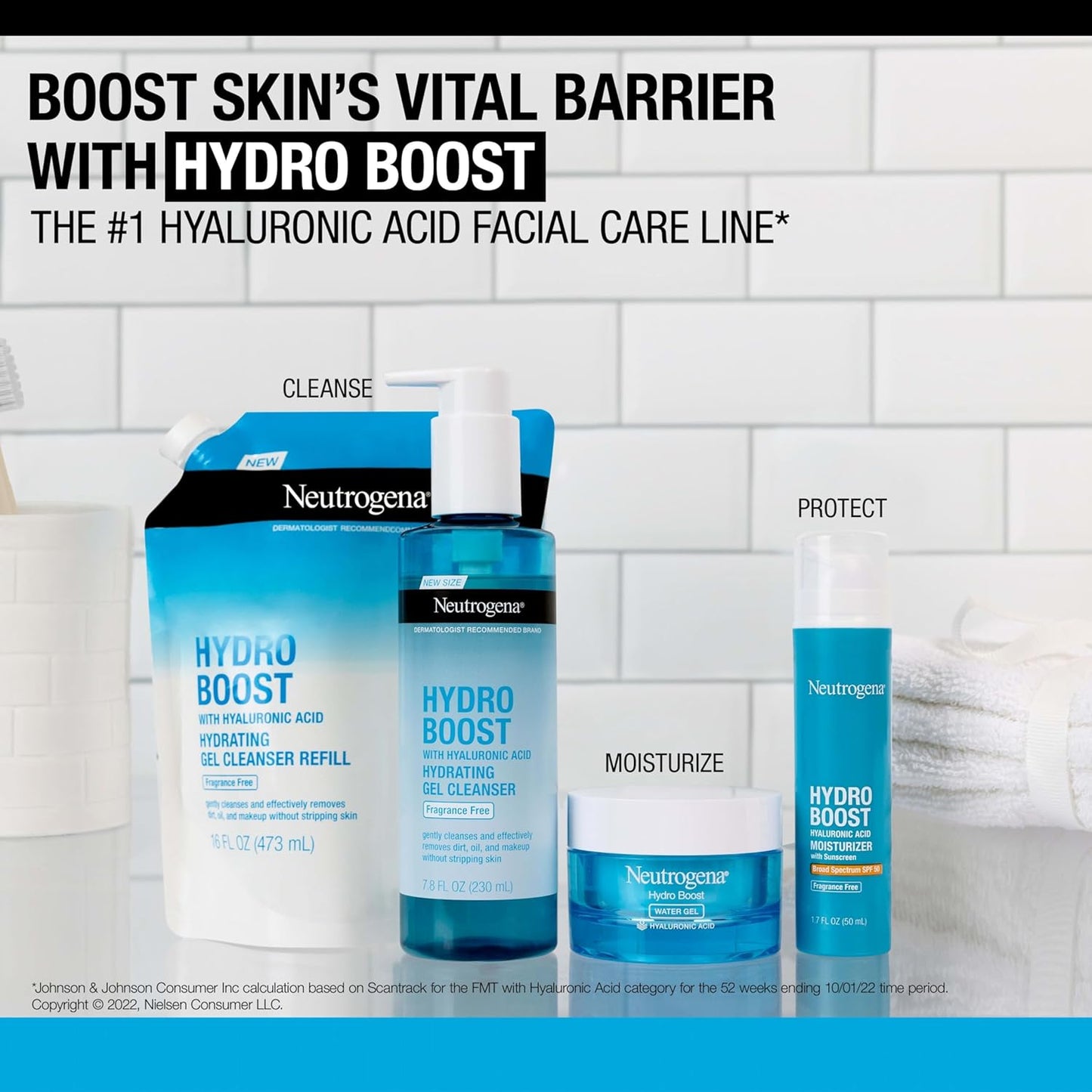 Neutrogena Hydro Boost Hydrating Gel Facial Cleanser - Fragrance-Free, Daily Foaming Face Wash, 16 fl. oz