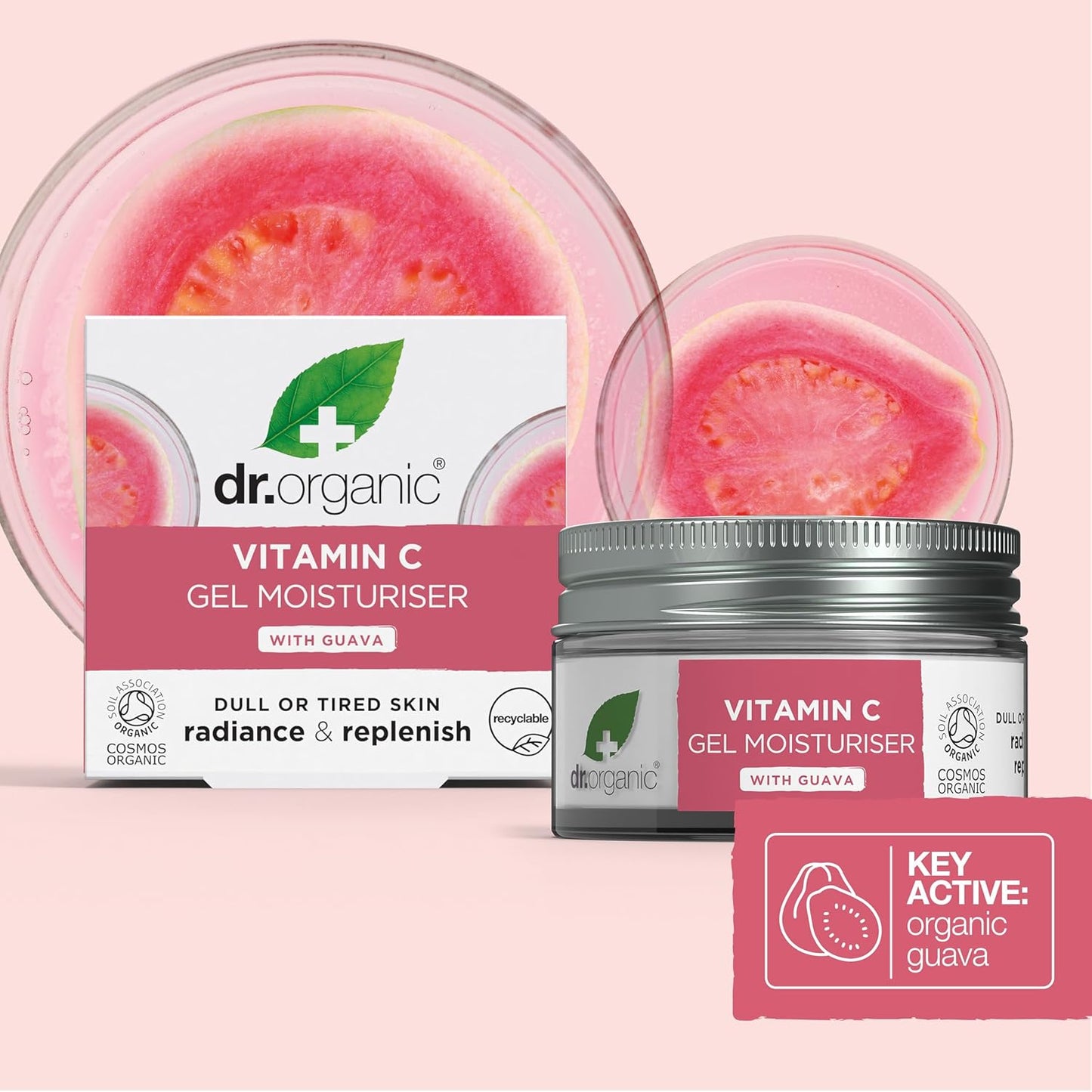 Dr. Organic Vitamin C Gel Moisturizer - Brightening & Hydrating for Dehydrated Skin | 50 mL / 1.7 fl oz