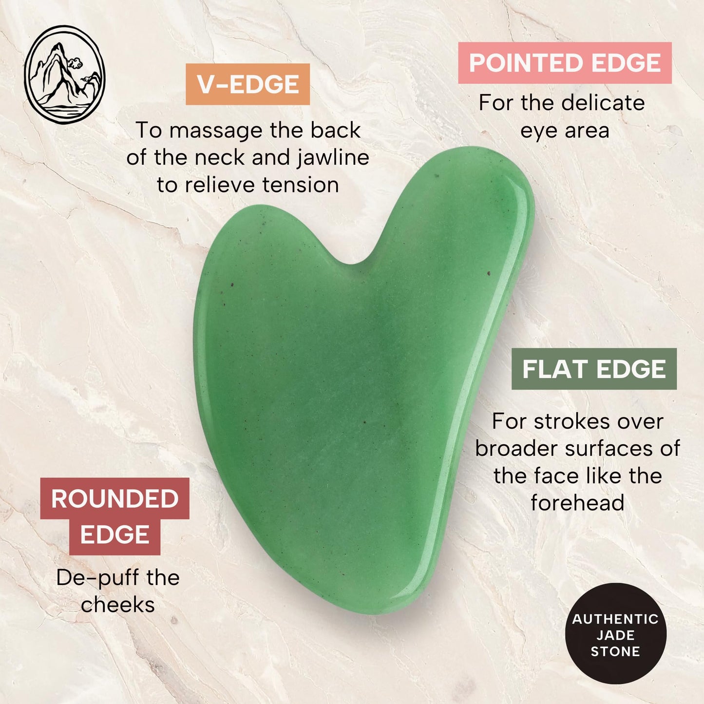 Mount Lai - The Jade Gua Sha Facial Lifting Tool | Face Sculpting Tool for Skin Care | Guasha Tool for Face and Body | Facial Massage Tools to Relieve Muscle Tension and Reduce Puffiness