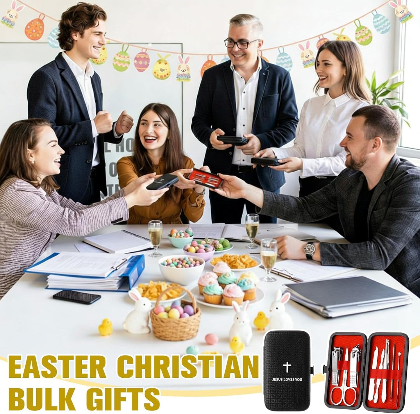 Father's Day Christian Nail Clipper Set - 8-in-1 Manicure & Pedicure Kit for Men | Leather Case Included
