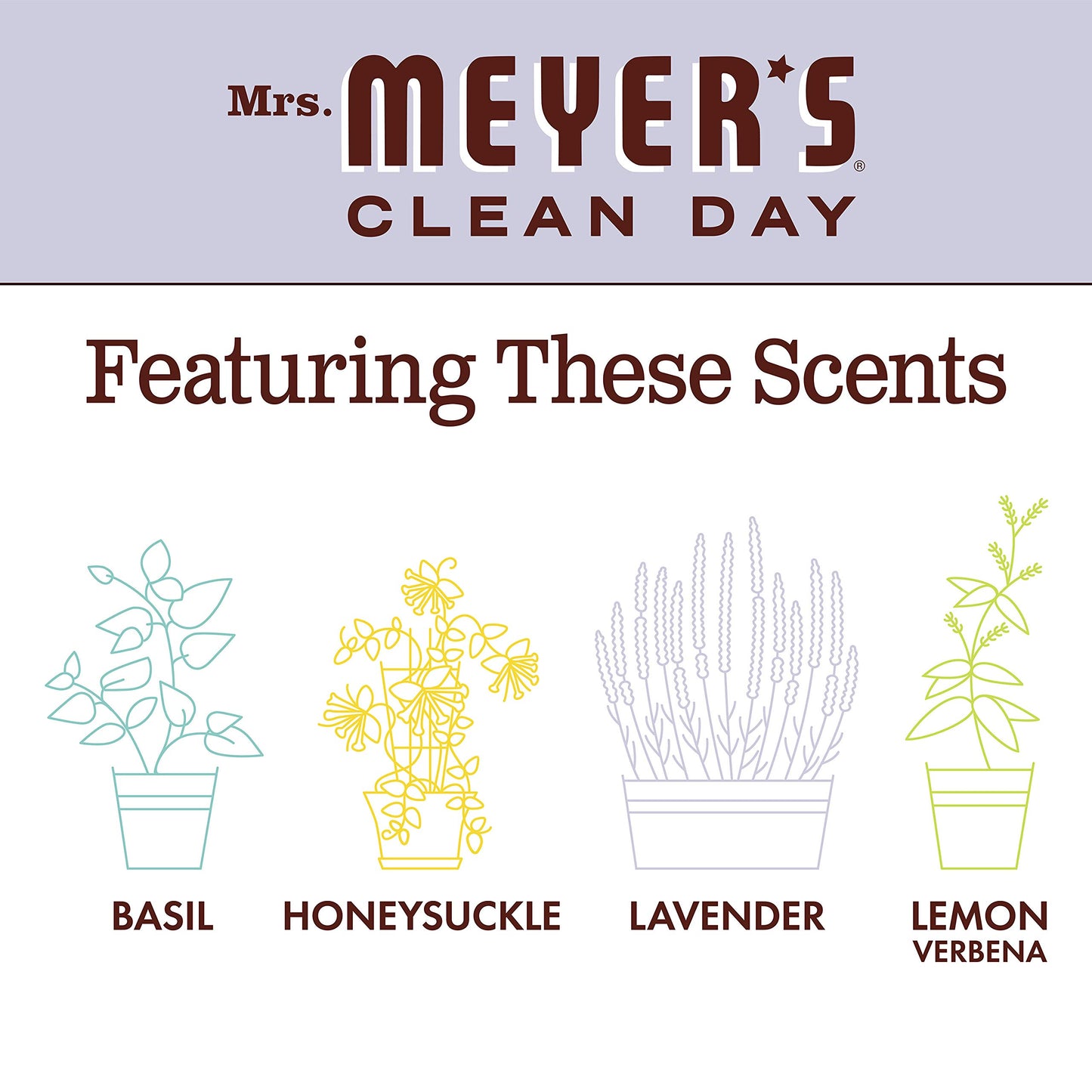 Mrs. MEYER'S CLEAN DAY Liquid Hand Soap, Lavender Scent, 12.5 Ounce Bottle Each (12.5 Ounce, Pack of 6)