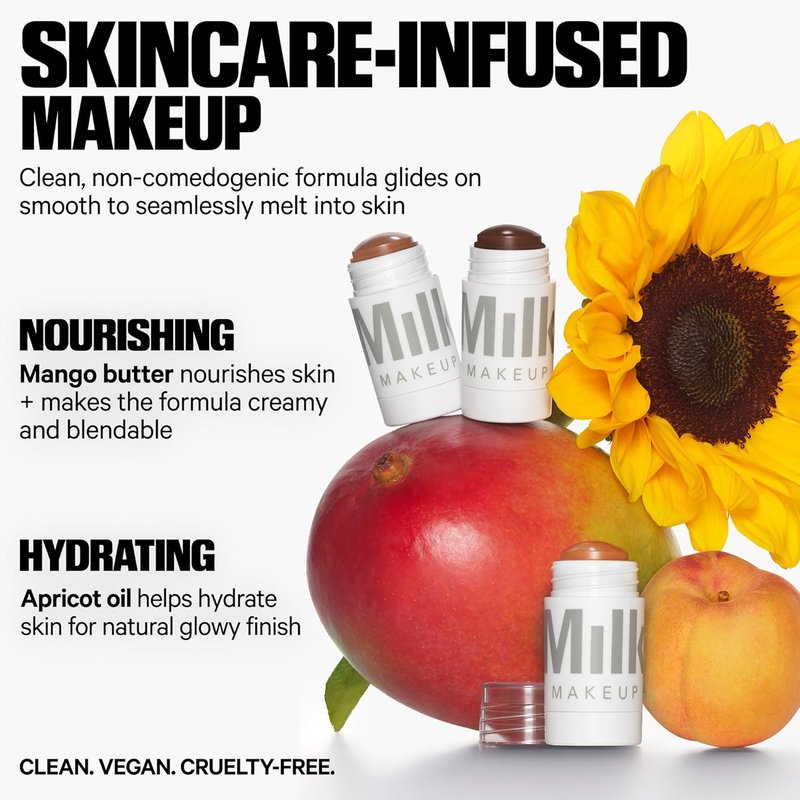 Milk Makeup Matte Bronzer Stick - Buildable Cream Formula with Mango Butter & Apricot Oil | Hydrating Multi-Use for Sunkissed Glow