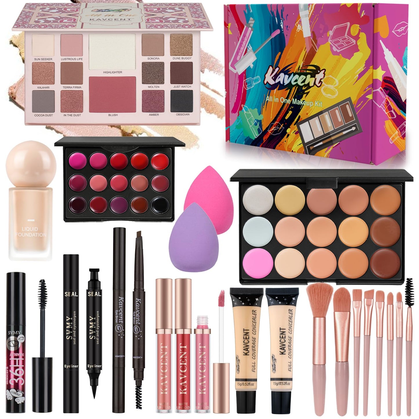 Makeup Kit for Women full Kit Makeup Set for Teens Girls Teenagers Eyeshadow Palette Foundation Makeup Gift Set for Women Makeup Kit for Teens