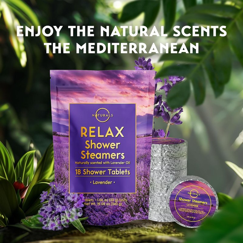 Shower Steamers Aromatherapy - Lavender Shower Bombs for Spa Relaxation | 18 Count Gift Set