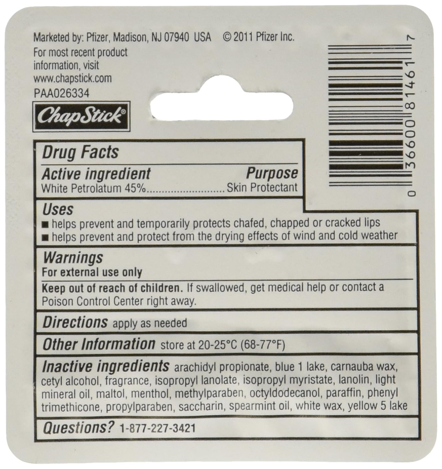 ChapStick Classic Spearmint Lip Balm - Moisturizing Skin Protectant | 0.15 oz, Pack of 12