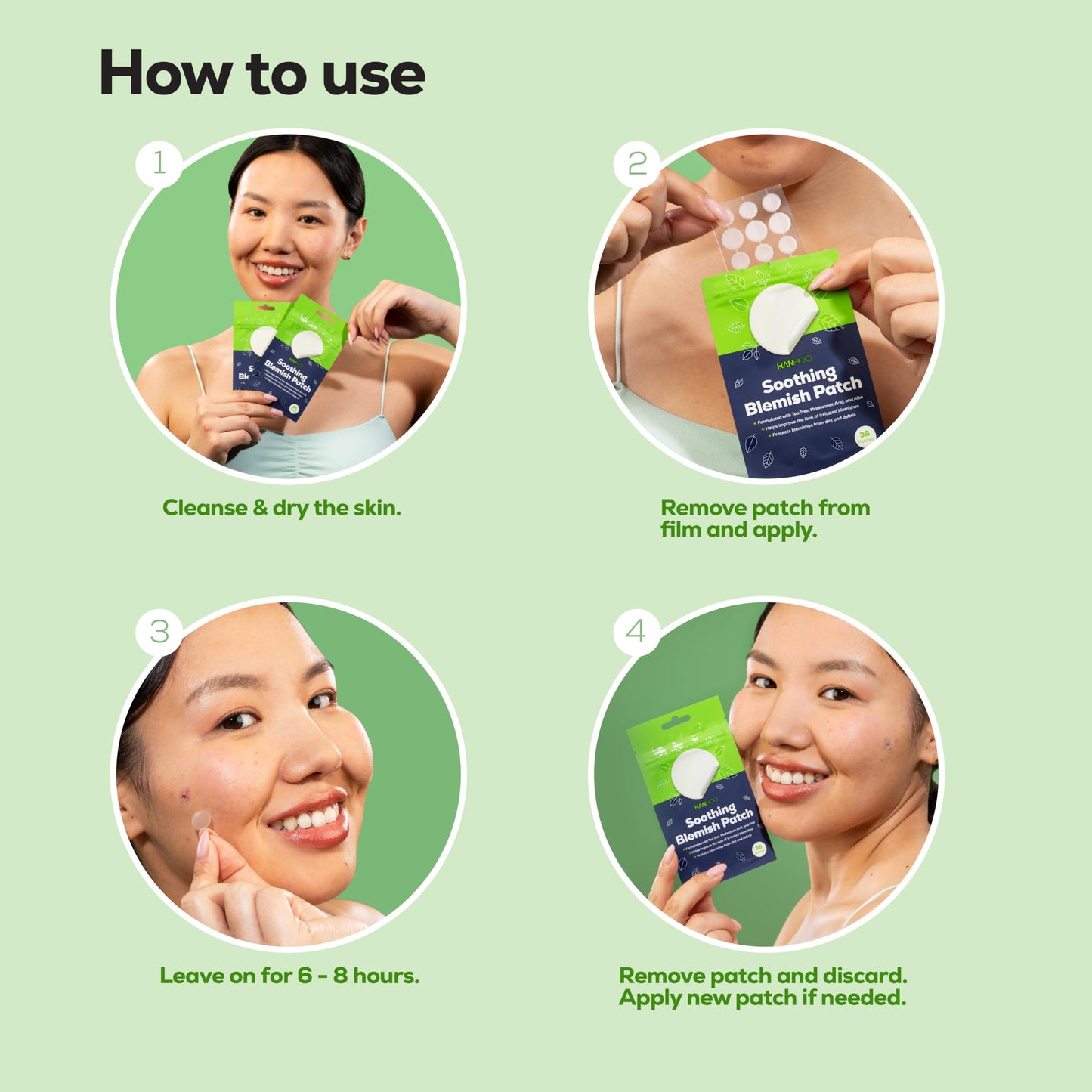 HANHOO Soothing Blemish Patch with Aloe, Madecassic Acid, and Tea Tree Extract - Hydrocolloid Spot Treatment - Calms Pre-stage, Irritated, and Popped Blemishes 108 count