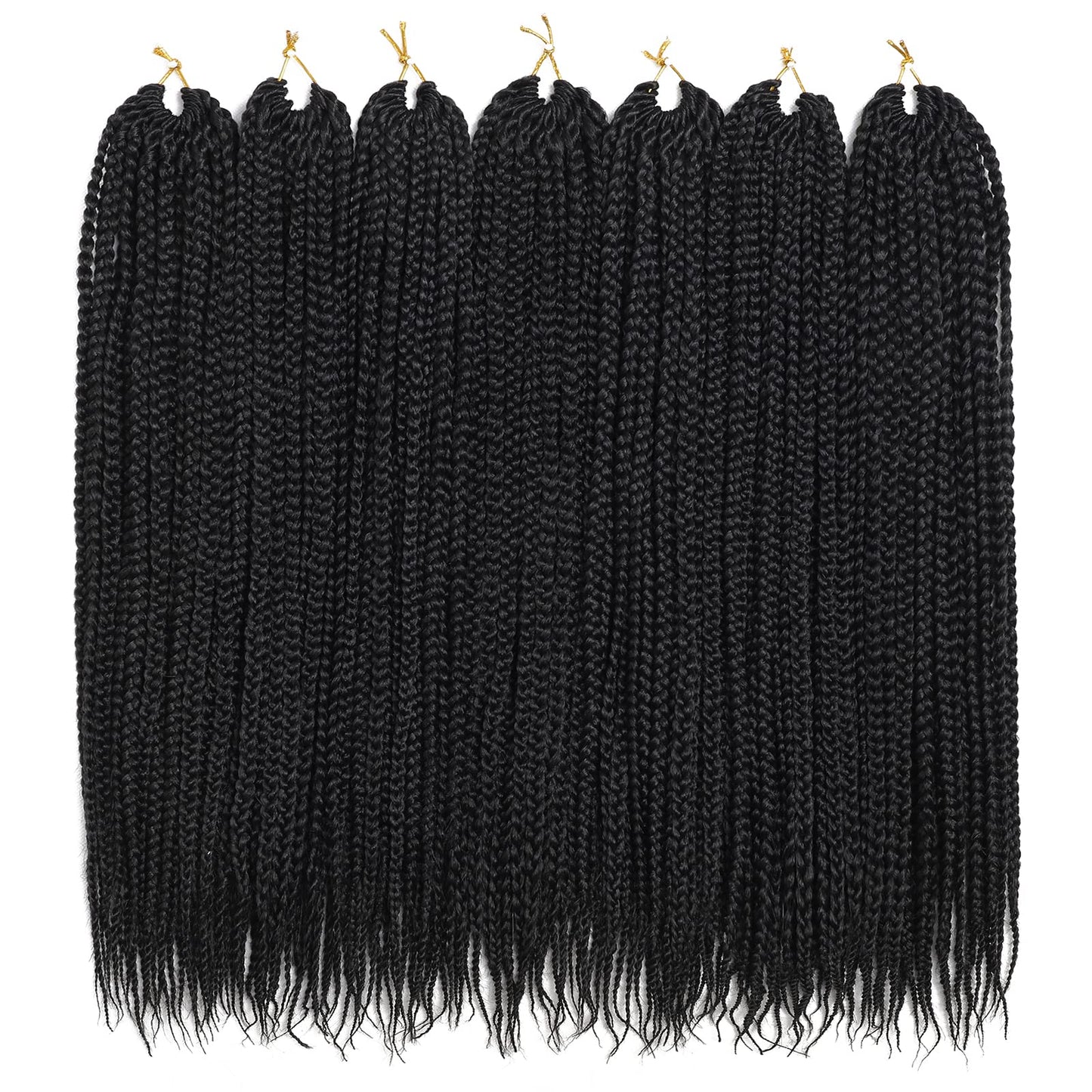 Crochet Box Braids Hair pre looped Goddess Box Braids Crochet Braiding Hair 7 Packs Crochet Box Braids 3x Box Braids Crochet Hair (18 inch, 1B)