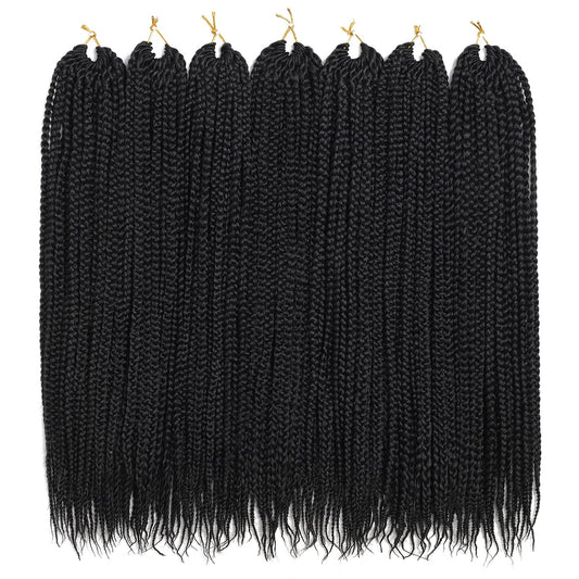 Crochet Box Braids Hair pre looped Goddess Box Braids Crochet Braiding Hair 7 Packs Crochet Box Braids 3x Box Braids Crochet Hair (18 inch, 1B)