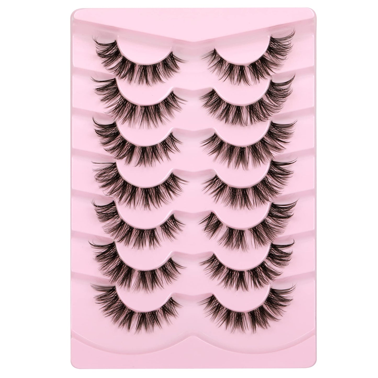 Cluster Lashes 56 Wisps DIY Lashes Natural Look Cat Eye Clear Band Mink Lashes Pack 8-14mm Wispy 3D False Eyelashes by ALICE