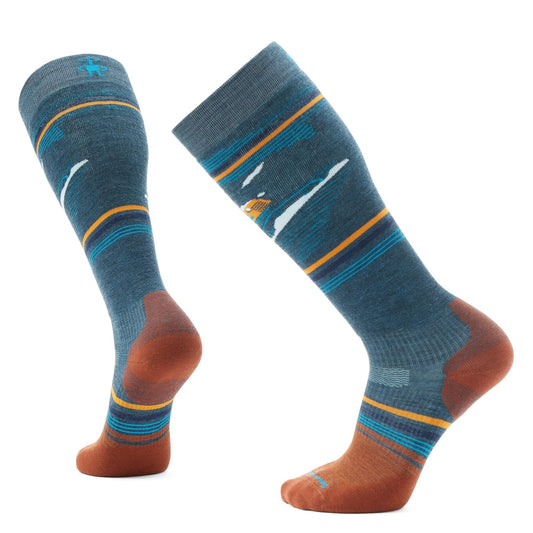 Smartwool Mens Snowboard Targeted Cushion Piste Machine Over The Calf Socks Twilight Blue X-Large