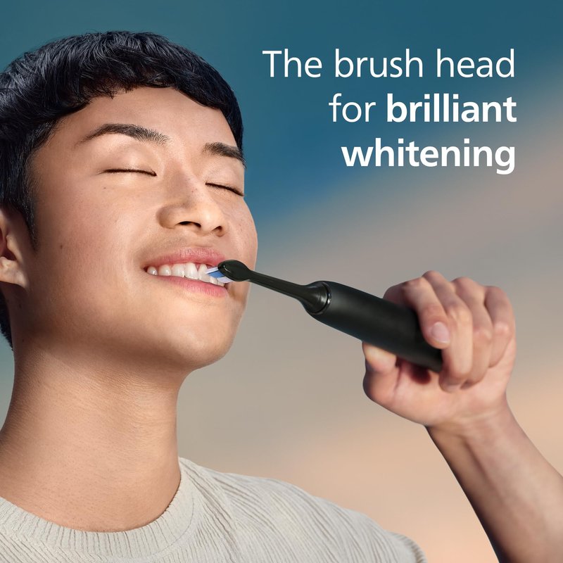 Philips Sonicare W DiamondClean - Genuine Replacement Electric Toothbrush Heads, Black, 2 Pack, HX6062/95