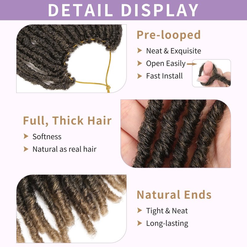 WIGNEE Faux Locs Crochet Hair 18 Inch Soft Locs Crochet Hair Pre Looped Crochet Locs for Black Women Dreadlock Crochet Hair Extensions(18 Inch,1B/30)