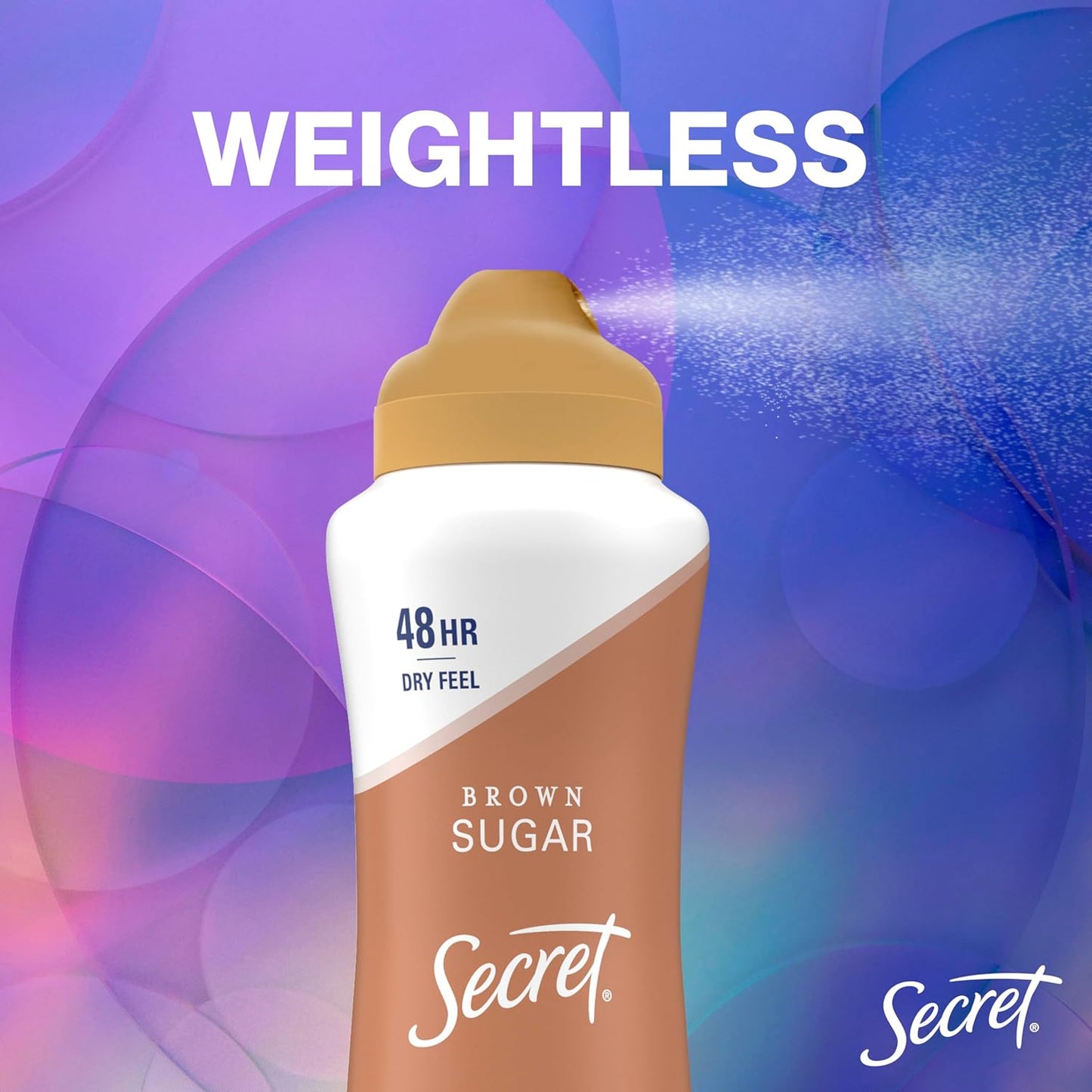 Secret Antiperspirant Deodorant for Women - 48hr Weightless Sweat & Odor Protection | Brown Sugar Scent, 4.1 oz (Pack of 3)