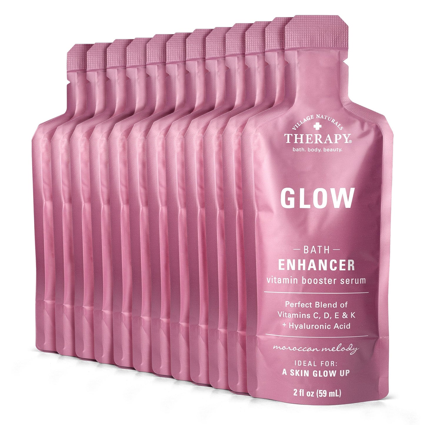 Village Naturals Therapy Glow Bath Enhancer Vitamin Booster Serum, Morrocan Melody Scent, 2 fl. oz., Pack of 12