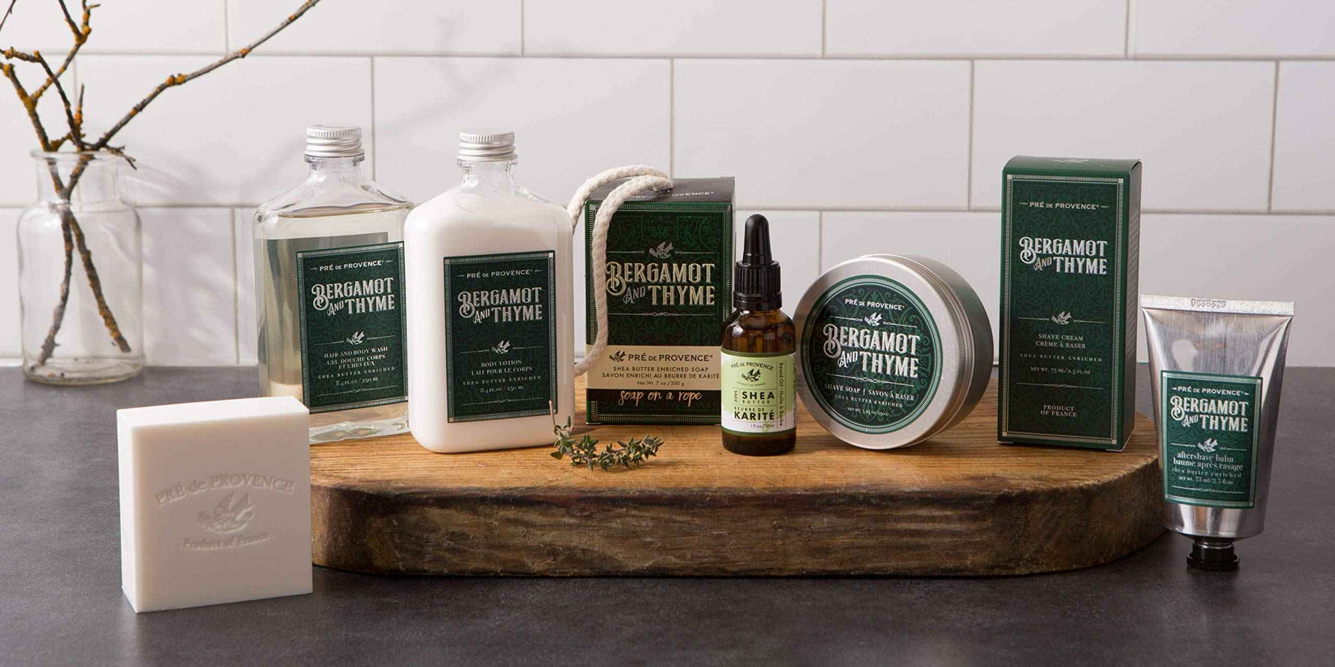 Pre de Provence Bergamot & Thyme Men's Fragrance Collection, Hair & Body Wash, 250 ML