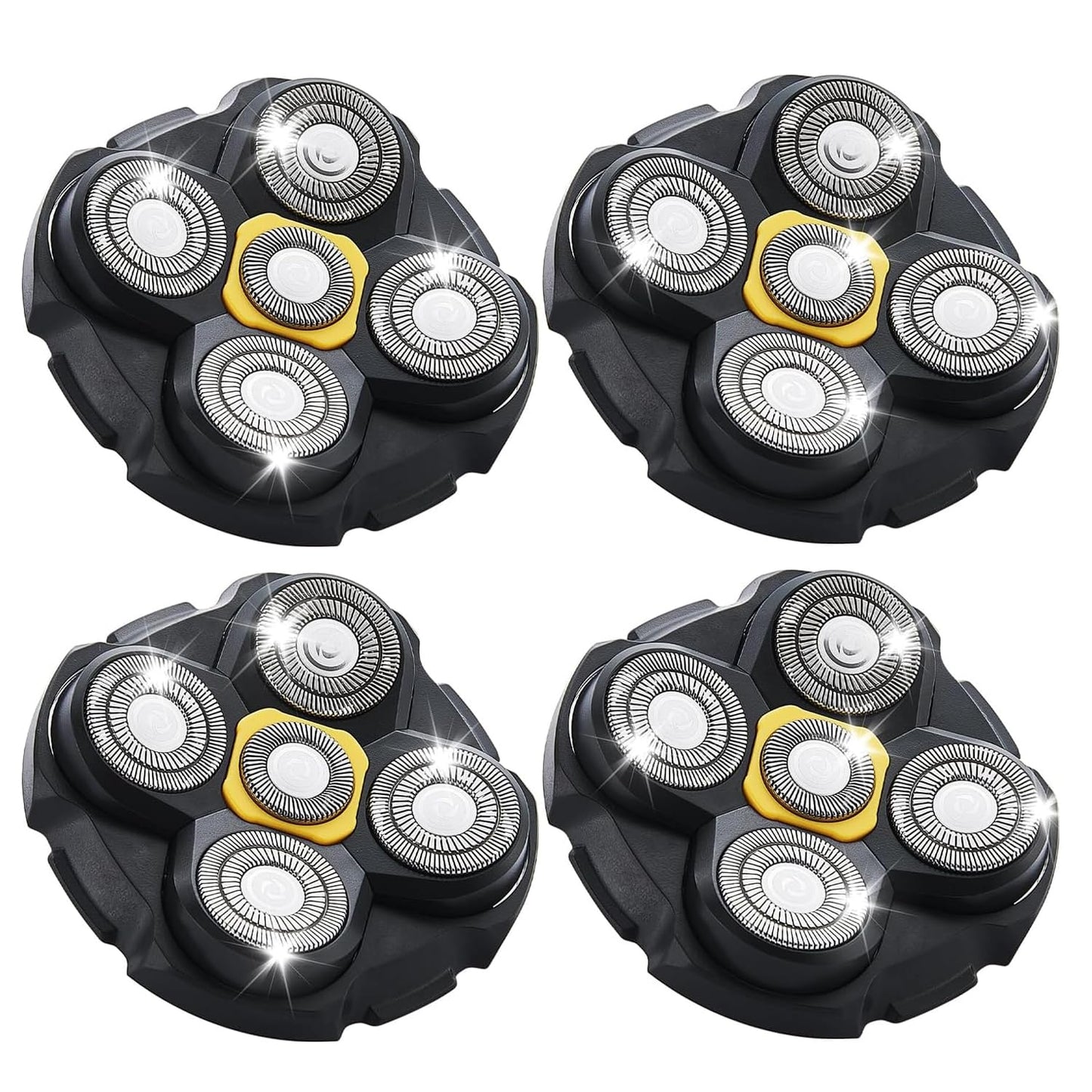 Shaver Replacement Heads Compatible with Microtouch Titanium Head Shaver, for Bald Men 4 Pack